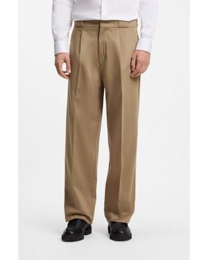 HUGO Tailored Casual Trousers - Natural