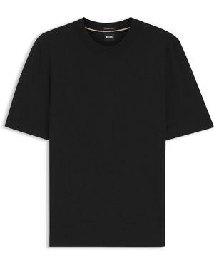 BOSS Kurzarm-Pullover Aus Merinowolle - Schwarz