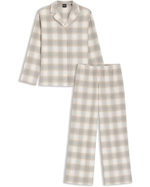BOSS Checked Pyjamas - White