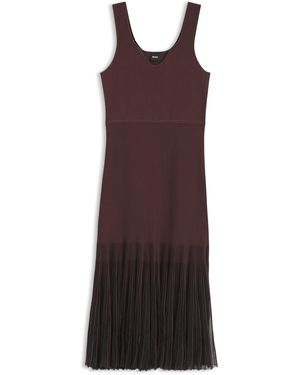 BOSS Vestido De Punto De Canalé Con Plisado Transparente - Morado