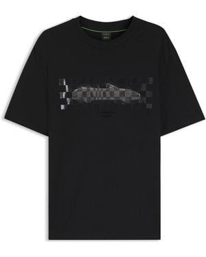BOSS Porsche X T-Shirt With Gloss Artwork - Black