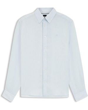 BOSS Regular-Fit Button-Down-Hemd Aus Leinen - Weiß