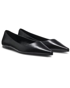 HUGO Bailarinas De Piel Con Puntera Afilada - Negro