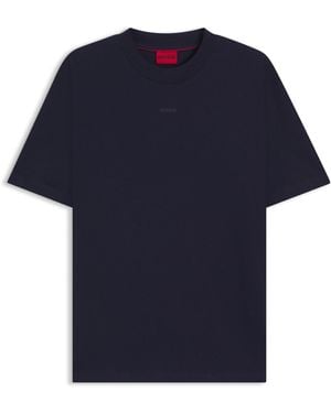 HUGO Relaxed-Fit T-Shirt Aus Baumwolle Mit Logo-Print - Blau