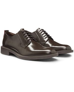 HUGO Leren Derbyschoenen Met Logodetail - Bruin