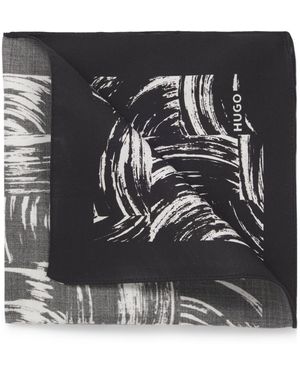 HUGO Pochet Met Print En Logo - Zwart