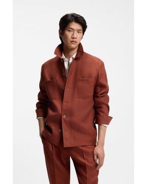 BOSS Regular-Fit Overshirt - Red