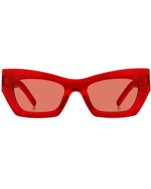 BOSS Sonnenbrille Aus Rotem Acetat Mit Charakteristischen Metalldetails