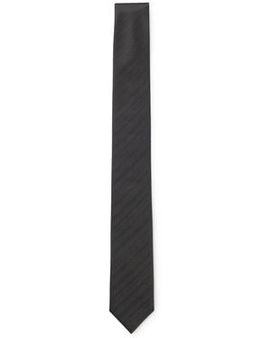 HUGO Silk Tie With Jacquard-Woven Pattern - Black