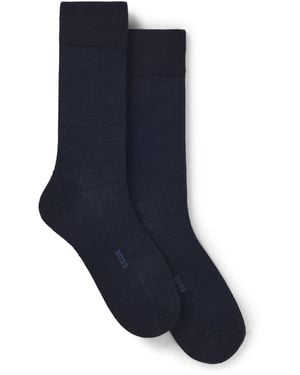 BOSS Two-Pack Of Regular-Length Ribbed Socks - Blue