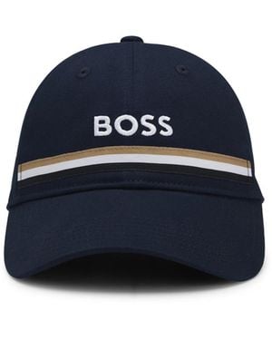 BOSS Equestrian Cotton Cap With Embroidered Logo - Blue