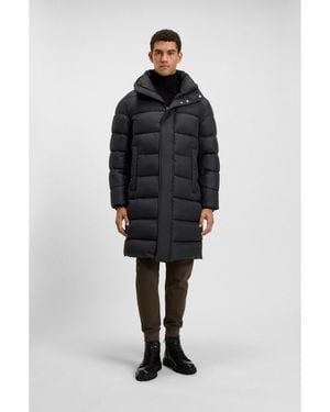 BOSS Longline Water-Repellent Padded Jacket With Hood - Black