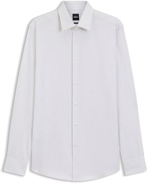 BOSS Slim-Fit Hemd Aus Edler Italienischer Baumwolle - Weiß
