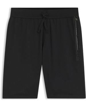 BOSS Loungewear-Shorts Aus Baumwoll-Terry Mit Logo-Print - Schwarz
