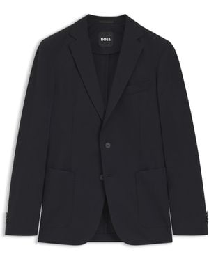 BOSS Chaqueta Slim Fit En Punto Técnico Elástico - Azul