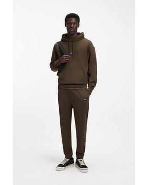 HUGO Cotton-Terry Tracksuit With Logo Labels - Brown