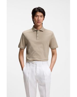 BOSS Khaki Men's Polo Shirts Size L - Natural