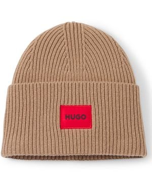 HUGO All-Gender Mütze Aus Woll-Mix Mit Logo - Pink