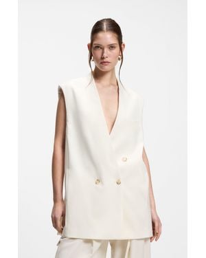 BOSS White Women's Tailored Jackets Size 6 - Natural