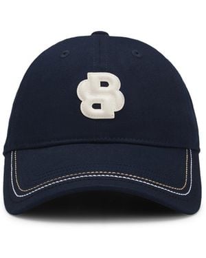 BOSS Equestrian Cotton Cap With Double B Monogram - Blue