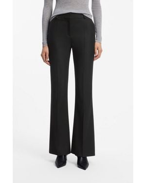 HUGO Pinstripe Slim-Fit Trousers With Bootcut Leg - Black