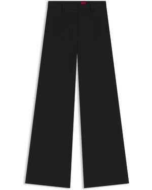 HUGO Regular-Fit Broek Met Uitlopende Pijpen Van Stretchmateriaal - Zwart