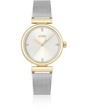 BOSS Rosehill Goldfarbene Uhr Mit Silberfarbenem Mesh-Armband - Mettallic