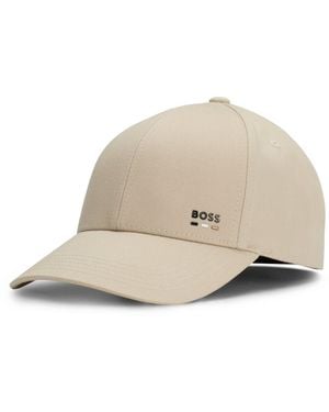 BOSS Cotton-Twill Cap With Logo Trim - Natural