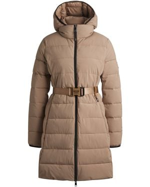 BOSS Equestrian Water-Repellent Quilted Coat With Side Zips - Brown