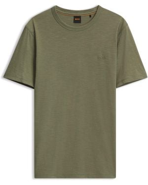 BOSS T-Shirt Van Katoenen Jersey - Groen
