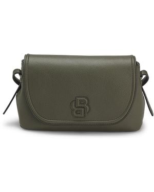 BOSS Umhängetasche Aus Genarbtem Kunstleder Mit Double-B-Monogramm - Grün