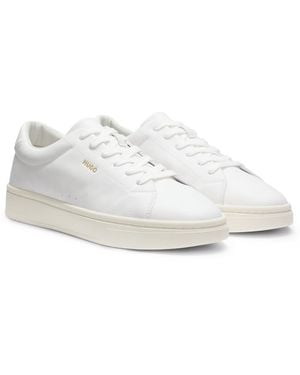 HUGO Nappa-Leather Trainers With-Tone Logo - White