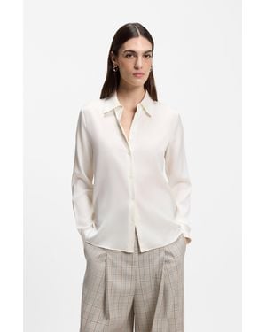 BOSS White Women's Business Blouses Size 4 - Natural