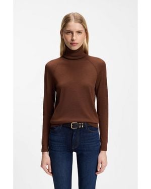 BOSS Slim-Fit Rollneck Jumper - Red