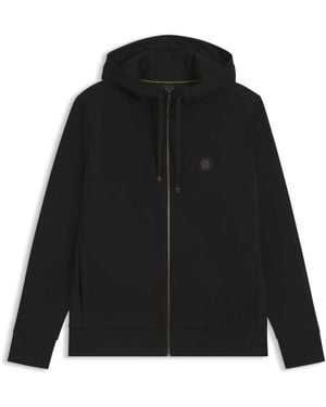 BOSS Sweat À Capuche Relaxed En Coton Mélangé À Monogramme Double B - Noir