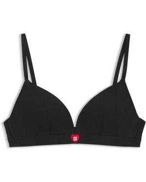 HUGO Sujetador Triangular De Tejido Elástico Con Tirantes De La Marca - Negro