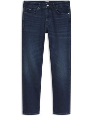 BOSS Delaware Slim-Fit Jeans Van Comfortabel Blauw Stretchdenim