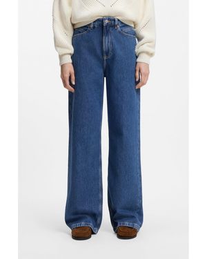 BOSS Regular-Fit Jeans With Wide Leg - Blue
