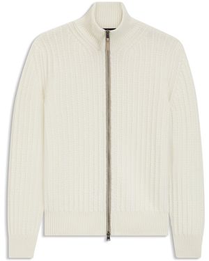 BOSS Pullover Aus Woll-Mix Mit Kaschmir Und Geripptem Zopfmuster - Weiß