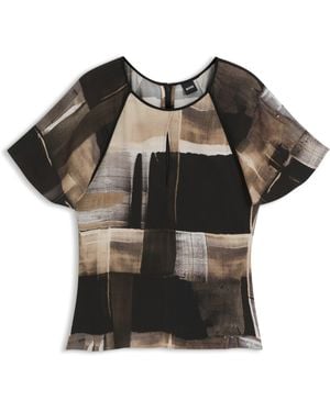 BOSS Patterned Women's Business Blouses Size 4 - Black