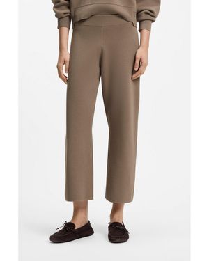 BOSS Stretch-Knit Trousers - Natural