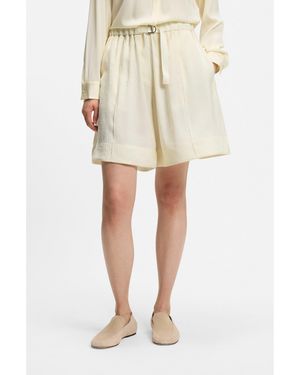 BOSS Wide-Leg Bermuda Shorts With Elasticated Waistband - Natural