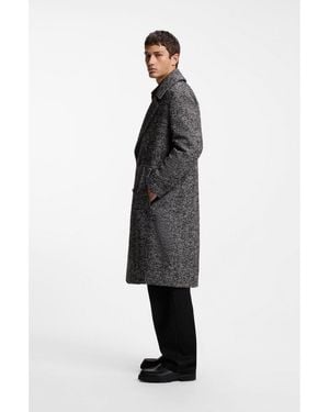 HUGO Double-Breasted Coat - Grey