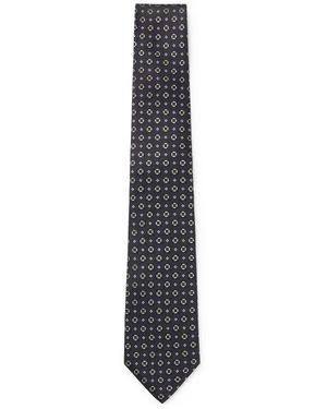BOSS Gemusterte Krawatte Aus Italienischem Seiden-Jacquard - Weiß