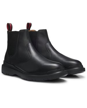 HUGO Chelsea Boots Aus Leder Mit Extraleichter Sohle - Schwarz