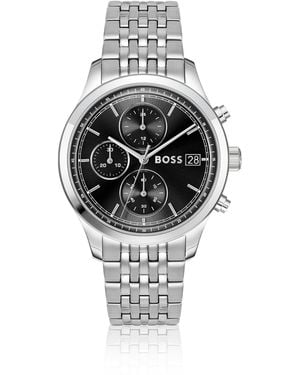 BOSS Stratus Chronograph Watch With Seven-Link Bracelet - Black