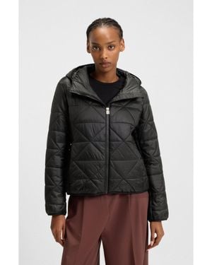 HUGO Water-Repellent Jacket With Triangle Quilting - Black