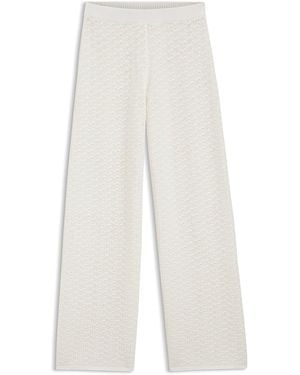 BOSS Pantalones De Algodón Con Estructura De Microencaje - Blanco