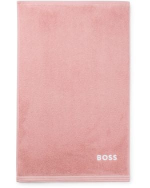 BOSS Toalla Para Invitados De Algodón Con Logo Bordado En Contraste - Rosa
