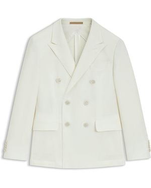 BOSS Slim-Fit Blazer Van Gemêleerde Katoen En Kasjmier - Wit
